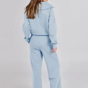 Ljusblå flare pants med hög midja