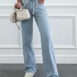 Jeans med hög midja ljusblå