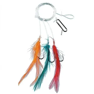 Fjäderhäckla 6 färger 6 krokar stl 2/0