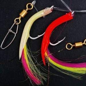 Deep sea rig with tube and feather 4/0 2pcs 0.80mm line 160cm