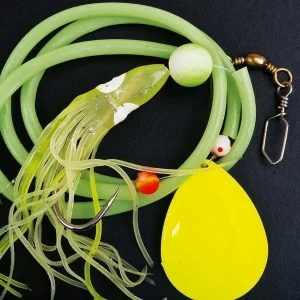 Deep sea rig one 10/o hook with lumi tube squid and blade