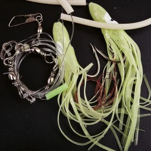 Deep sea rig 2 hooks 10/0 w lumi tube and squid