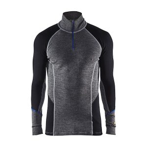 Underställ tröja zip WARM, 100% Merinoull
