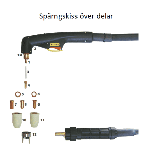 Plasmabrännare 6 eller 12m och tillbehör till Jasic JP-81 (80)
