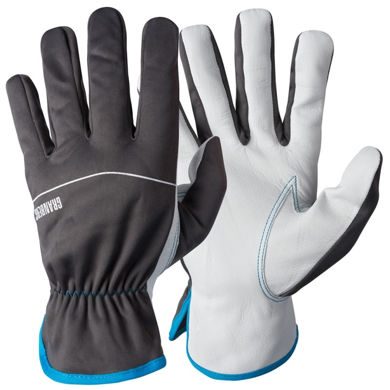 Montagehandskar i starkt getskinn med ovanhand i nylon