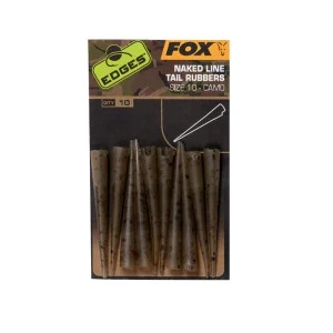 Fox Edges Camo Naked Line tail rubbers size 10 x 10-pack