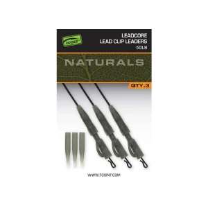 Fox Edges Naturals Leadcore Power Grip Lead Clip Leaders 50lb x 3st