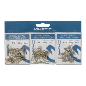 Kinetic Barrel Swivel w/Scandic Snap #4-2-1 (20-pack)