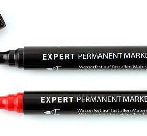 Märkpenna tusch Expert för svårmärkta material svart eller röd 10-pack