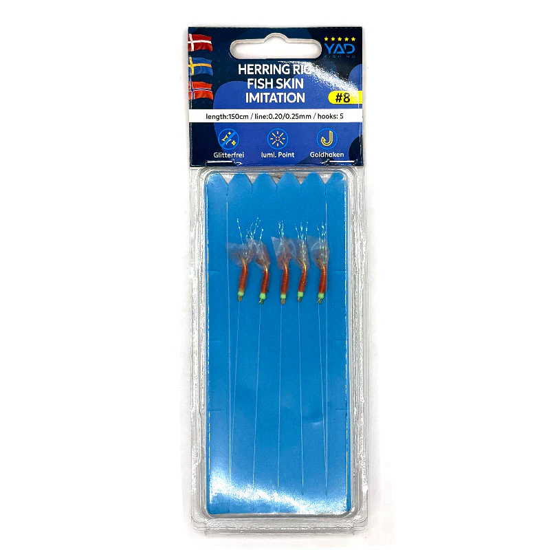 YAD Herring Rig Fish Skin Imitation Häckla #8 5-krokar - Bild 2